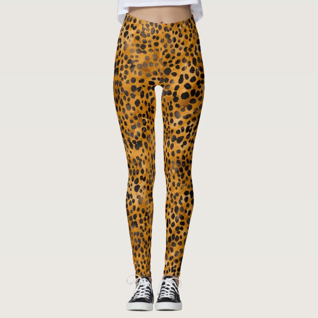 Aquarellmesse Druck Leggings (Vorderseite)