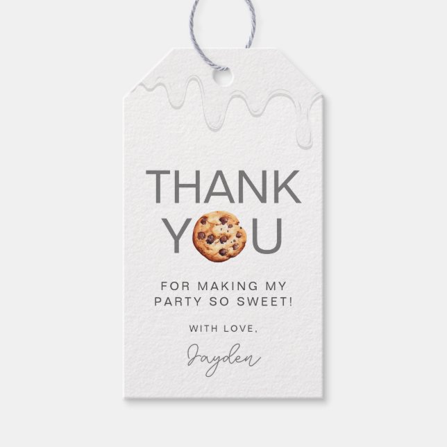Aquarellmilch und Cookies Geburtstag Vielen Dank Geschenkanhänger (Vorderseite)