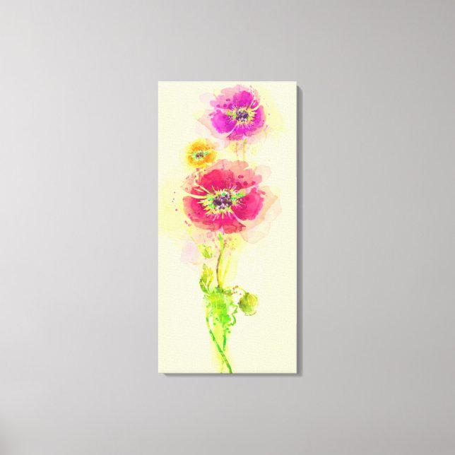 Aquarellmohn 2 leinwanddruck (Vorderseite)