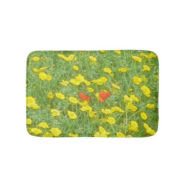 Aquarellmohn Badematte (Vorderseite)