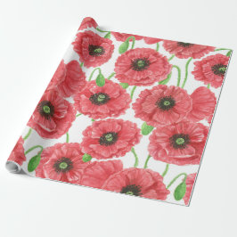 Aquarellmohn Geschenkpapier