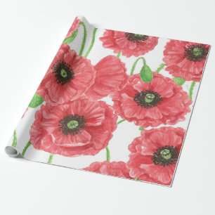 Aquarellmohn Geschenkpapier