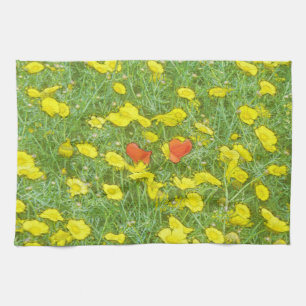 Aquarellmohn Handtuch