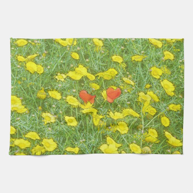 Aquarellmohn Handtuch (Horizontal)