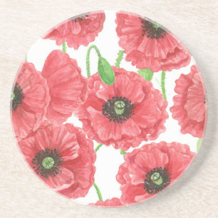 Aquarellmohn Sandstein Untersetzer