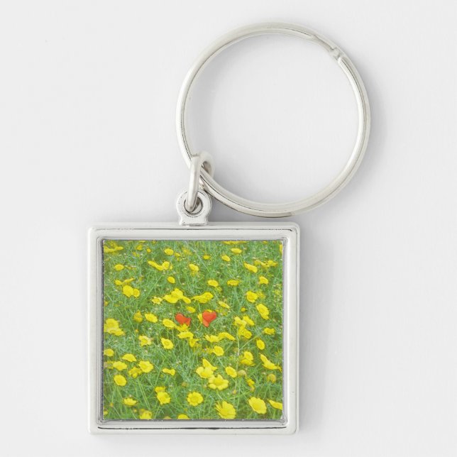 Aquarellmohn Schlüsselanhänger (Vorne)