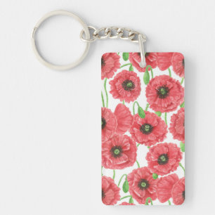 Aquarellmohn Schlüsselanhänger