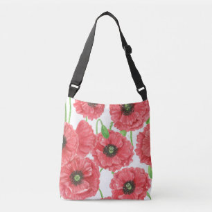 Aquarellmohn Tragetaschen Mit Langen Trägern