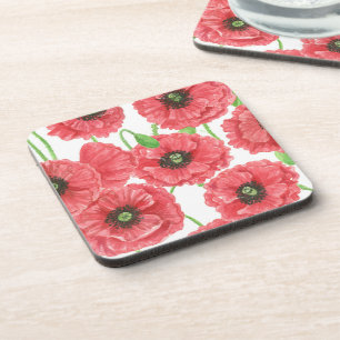 Aquarellmohn Untersetzer