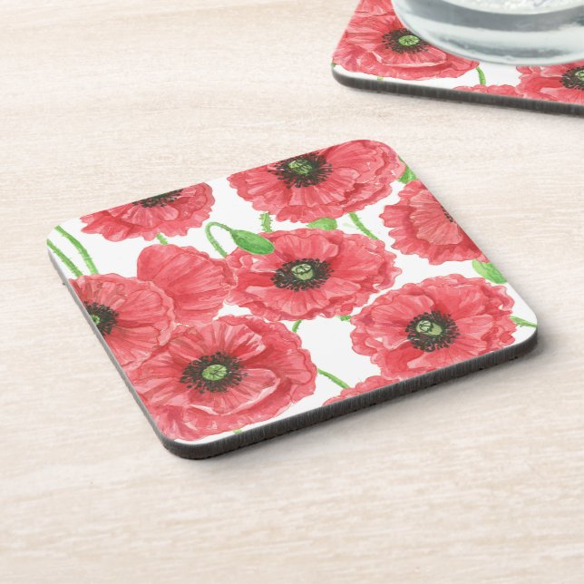 Aquarellmohn Untersetzer (Linke Seite)