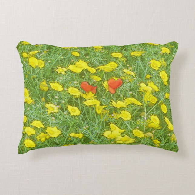 Aquarellmohn Zierkissen (Vorderseite)