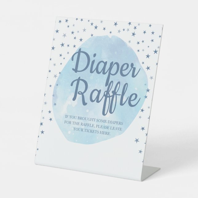Aquarellmond & Stars Pastel Diaper Zeichen Sockelschild (Vorderseite)