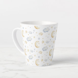 Aquarellmoon-Sterne und Cloud-Muster Milchtasse