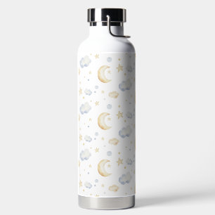 Aquarellmoon-Sterne und Cloud-Muster Trinkflasche