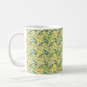 Aquarellmühle, Aquarellvögel Kaffeetasse