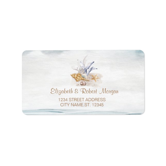 Aquarellmünzen, Hochzeitssymbol Adressaufkleber (Vorne)