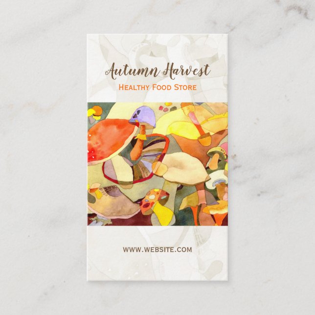 Aquarellmushrooms Gesundheit Lebensmittel Visitenkarte (Vorderseite)