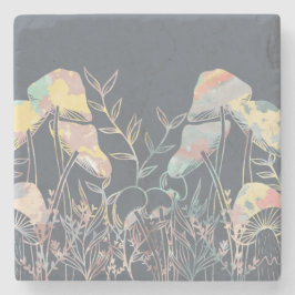 Aquarellmushrooms Steinuntersetzer