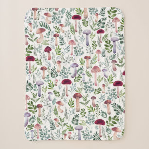 Aquarellmushrooms und Blätter im Grünen  Sherpadecke