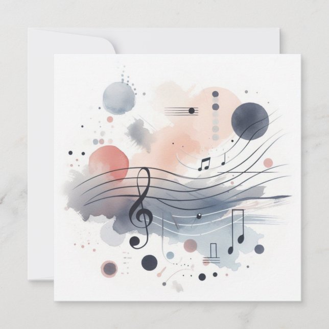 Aquarellmusik Feiertagskarte (Vorderseite)