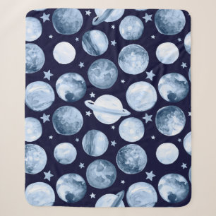 Aquarellmuster Abbildung der Weltraumgalaxie wi Sherpadecke