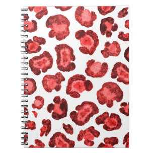 Aquarellmuster Abbildung Leoparden Haut. Fallen Notizblock
