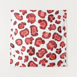 Aquarellmuster Abbildung Leoparden Haut. Fallen Wandteppich