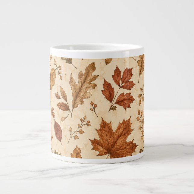 Aquarellmuster Herbstblätter  Jumbo-Tasse (Vorderseite)