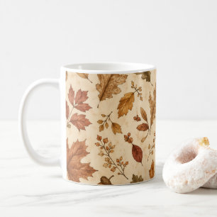 Aquarellmuster Herbstblätter Kaffeetasse