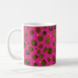 Aquarellmuster mit Abstrakter Geparkhaut. Kaffeetasse
