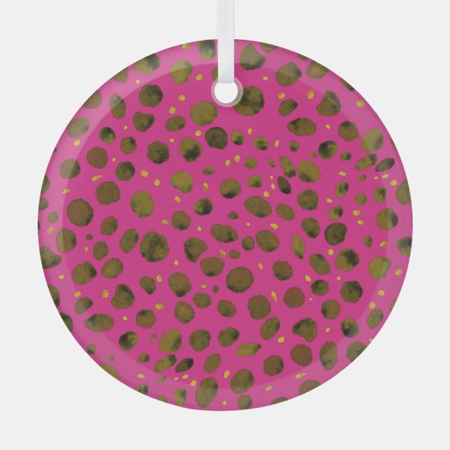 Aquarellmuster mit Abstrakter Geparkhaut. Ornament Aus Glas (Vorderseite)
