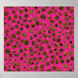 Aquarellmuster mit Abstrakter Geparkhaut. Poster