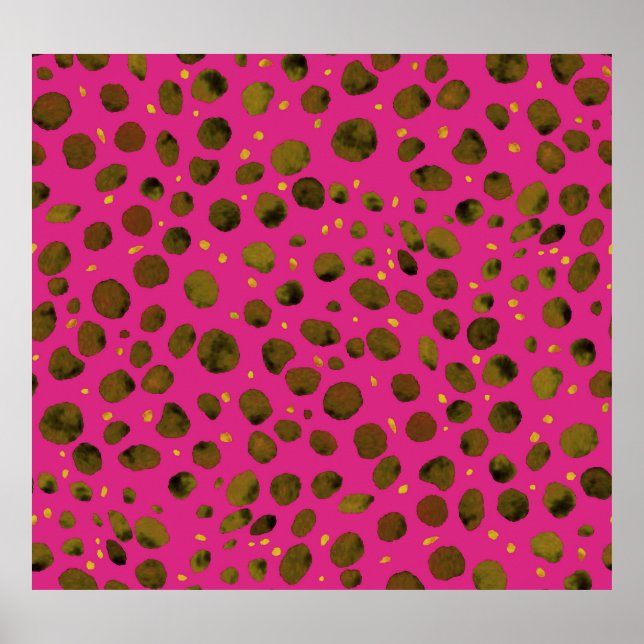 Aquarellmuster mit Abstrakter Geparkhaut. Poster (Vorne)