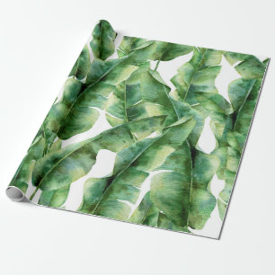Aquarellmuster mit Blätter aus Bananenpalmen. Hand Geschenkpapier