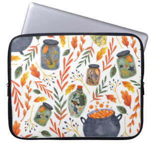 Aquarellmuster mit Herbstblättern. Laptopschutzhülle