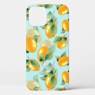 Aquarellmuster mit Zitronen und Blätter. Seamles Case-Mate iPhone Hülle