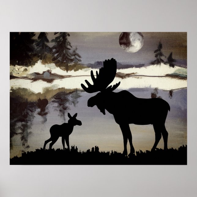 Aquarellnächtelose und Kinderwald Poster (Vorne)