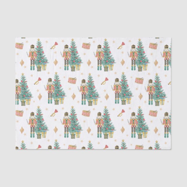 Aquarellnährungsmittel und Weihnachtsbaum Seidenpapier (Vorderseite)