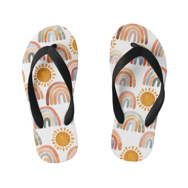 Aquarellnasen und sonnenerdiger Ton   Kinderbadesandalen (Fußbett)