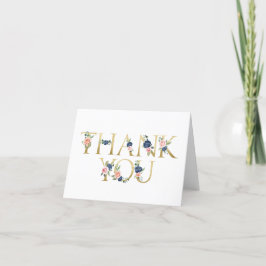 Aquarellnavy & Coral Floral Danke Karte