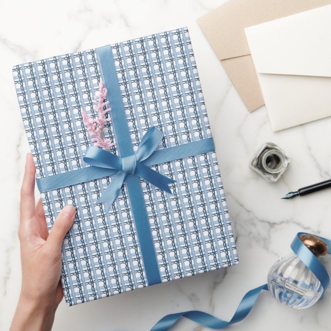 Aquarellnavy und Blue Kariert Geschenkpapier (Schenken)