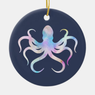 Aquarelloktopus Keramik Ornament