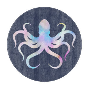 Aquarelloktopus Schneidebrett