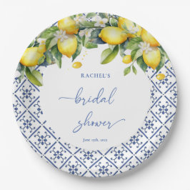 Aquarellon Lemon Mediterranes Brautparty Pappteller