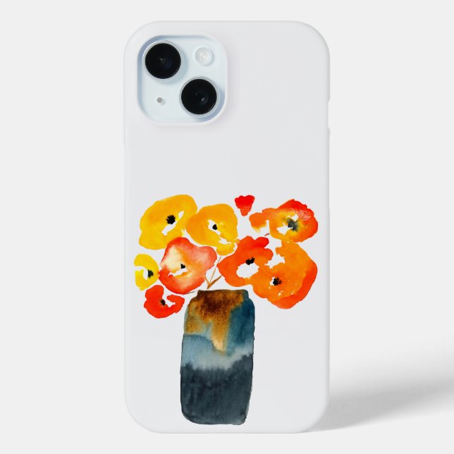 Aquarellorange und rote Mohnblumen Case-Mate iPhone Hülle (Rückseite)