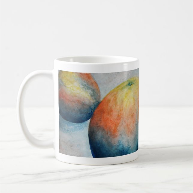 Aquarellorangen Kaffeetasse (Links)