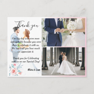 Aquarellpaare mit Rose Hochzeitshilfekarte Postkarte
