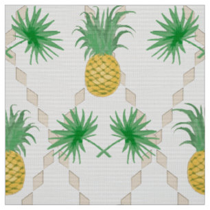 Aquarellpalme Blätter tropische exotische Ananas Stoff