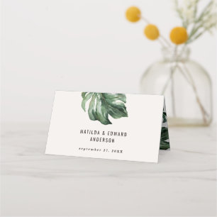 Aquarellpalme Hochzeitstisch Platzkarte