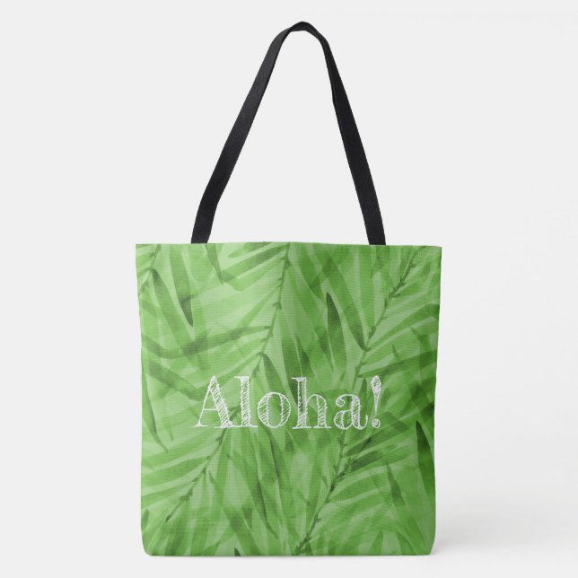 Aquarellpalmen Hawaiian Tropical Reversible Tasche (Vorderseite)